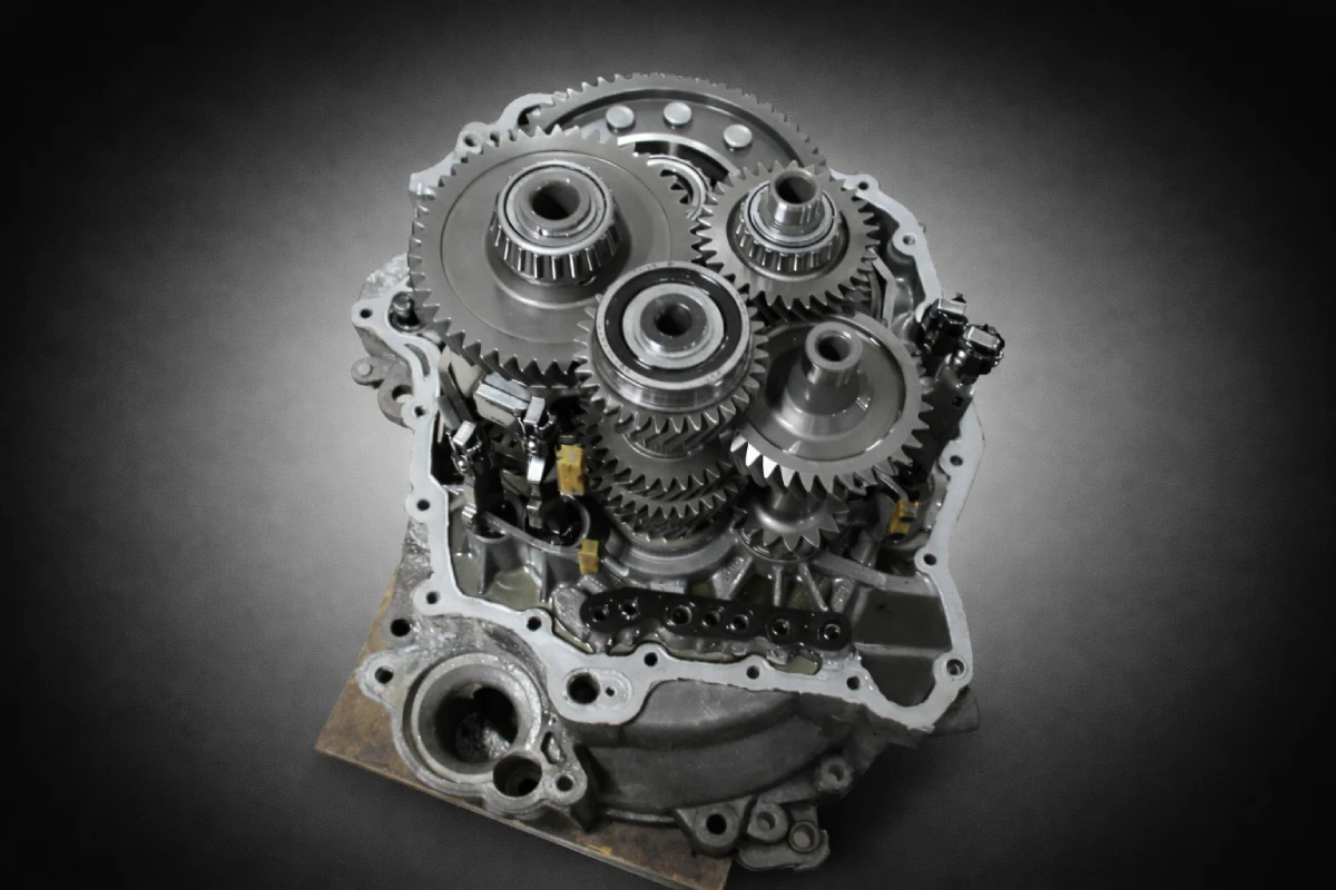 Rozebrana skrzynia DSG Volkswagen Passat B6 widok z góry mechanizmu