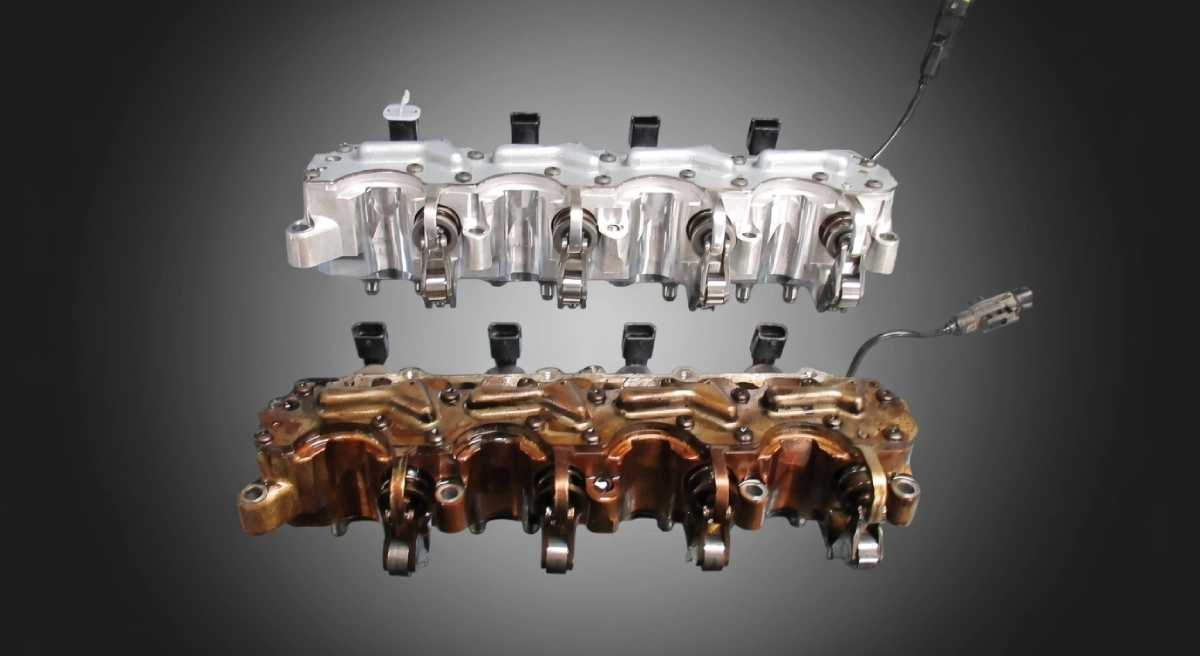 Porównanie nowego i uszkodzonego modułu MultiAir – serwis HESS Warszawa Bielany