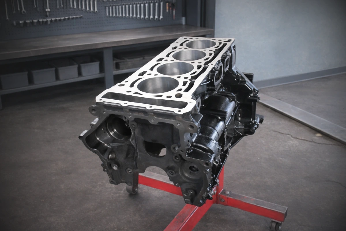 Honowanie cylindrów bloku silnika 2.0 TFSI – obróbka mechaniczna podczas remontu kapitalnego